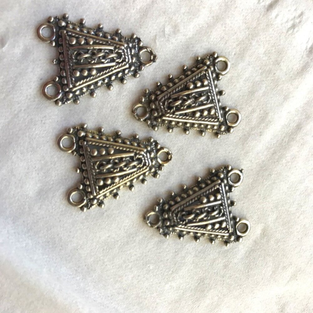 NWT Silver Chandelier Earring Parts or Connectors for Jewelry Making - 4 pieces